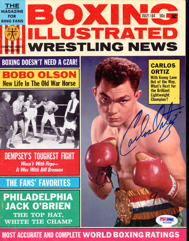 Carlos Ortiz Autographed Boxing Illustrated Magazine Cover PSA/DNA #S42988