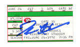 Deion Sanders Signed Atlanta Braves 6/26/1992 vs Reds Ticket BAS 37267