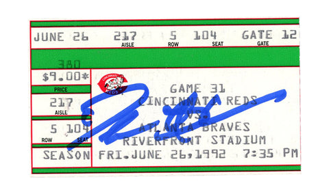 Deion Sanders Signed Atlanta Braves 6/26/1992 vs Reds Ticket BAS 37267
