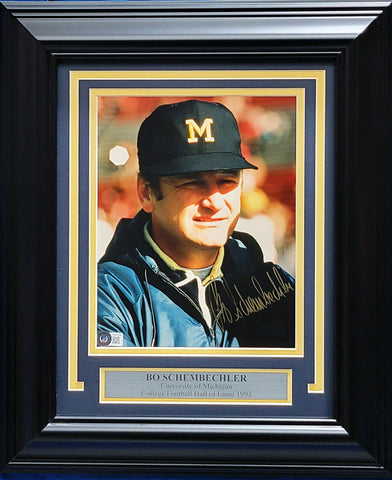 Bo Schembechler Autographed Signed Framed 8x10 Photo Michigan Beckett #BH041796
