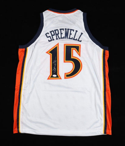 Latrell Sprewell Signed Golden State Warriors Oakland Throwback Jersey (JSA COA)