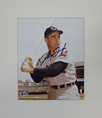 Johnny Temple Autographed Cleveland Indians Matted 8x10 Photo BAS 13255