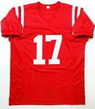 Evan Engram Autographed Red College Style Jersey- JSA Witness Auth *7