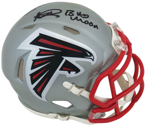 Andre Rison Signed Falcons FLASH Riddell Speed Mini Helmet w/Bad Moon - (SS COA)