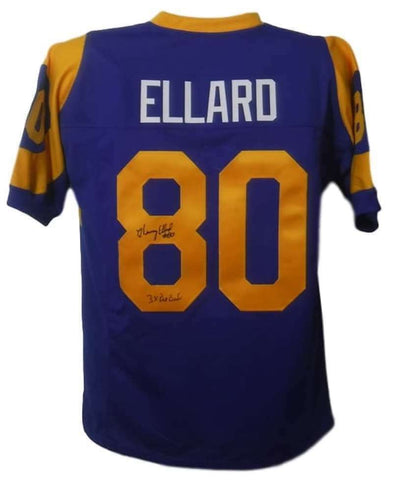 Henry Ellard Autographed Los Angeles Rams XL Blue Jersey 3x Pro Bowl 19285