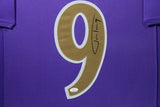 JUSTIN TUCKER (Ravens color rush TOWER) Signed Autographed Framed Jersey JSA
