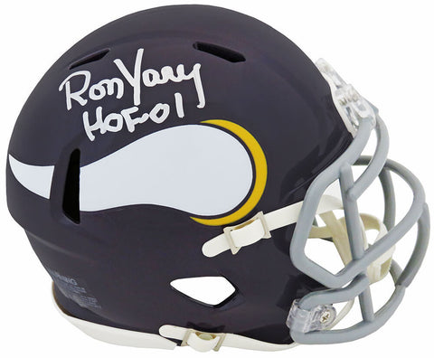 Ron Yary Signed Vikings Throwback Riddell Speed Mini Helmet w/HOF'01 - (SS COA)