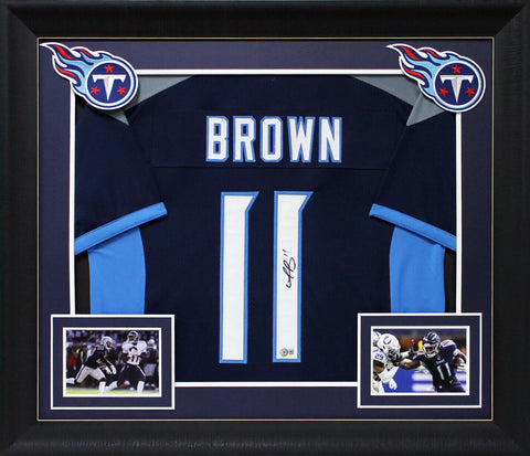 A.J. Brown Authentic Signed Navy Blue Pro Style Framed Jersey BAS Witnessed