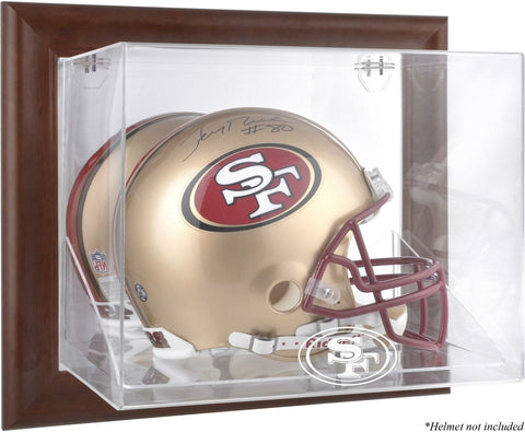 49ers Brown Framed Wall-Mountable Logo Helmet Case - Fanatics
