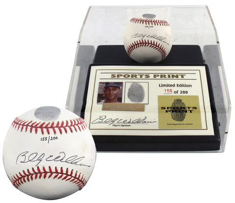 Cubs Billy Williams Signed Thumbprint Baseball LE #'d/200 w/ Display Case BAS