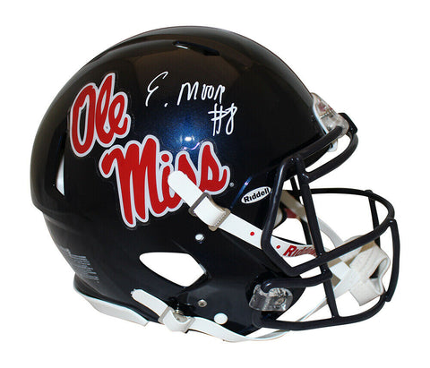 Elijah Moore Autographed Ole Miss Rebels Authentic Speed Helmet JSA 34931