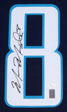Marcus Mariota Signed Tennessee Titans 35x43 Custom Framed Blue Jersey (JSA COA)
