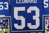 SHAQUILLE LEONARD (Colts blue SKYLINE) Signed Autographed Framed Jersey JSA