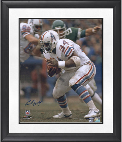 Earl Campbell Houston Oilers Framed Signed 16x20Uniform Running Photo
