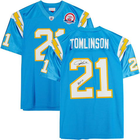 LaDainian Tomlinsonon Chargers Signed Mitchell & Ness Powder Jersey w/HOF Insc