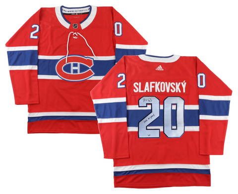 JURAJ SLAFKOVSKY Autographed "#1 Pick" Canadians Authentic Red Jersey FANATICS