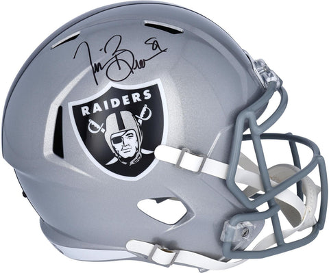 Tim Brown Oakland Raiders Autographed Riddell Speed Replica Helmet