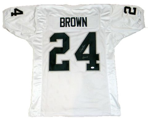 WILLIE BROWN AUTOGRAPHED SIGNED OAKLAND RAIDERS #24 WHITE JERSEY JSA