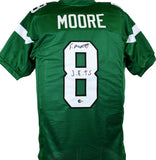 Elijah Moore Autographed Green Pro Style Jersey w/J.E.T.S *Smear-BAW Hologram