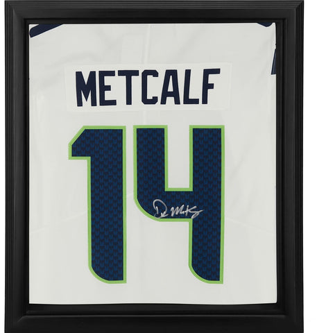 DK Metcalf Seattle Seahawks Framed Signed White Nike Limited Jersey Shadowbox