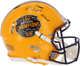 Patrick Queen LSU Signed 2019 National Champs Authentic Helmet & 19 Champs Insc