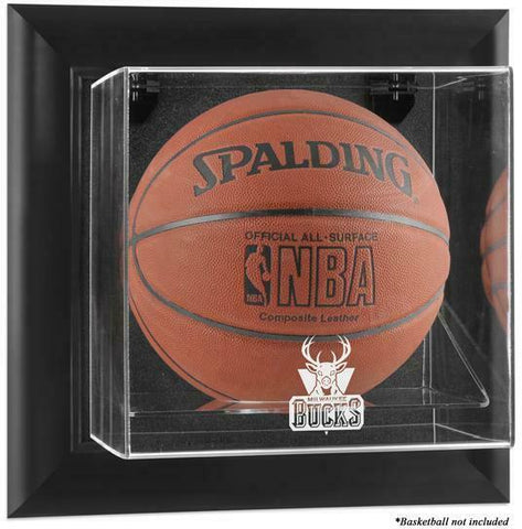 Milwaukee Bucks (2006-2014) Black Framed Wall-Basketball Display Case