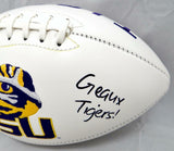 Brad Wing Autographed LSU Tigers Logo Football W/ Geaux Tigers- JSA W Auth