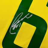 Framed Autographed/Signed Roberto Carlos 33x42 Brazil Yellow Jersey BAS COA