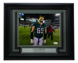 Lane Johnson Signed Framed 8x10 Philadelphia Eagles Superbowl Photo JSA ITP