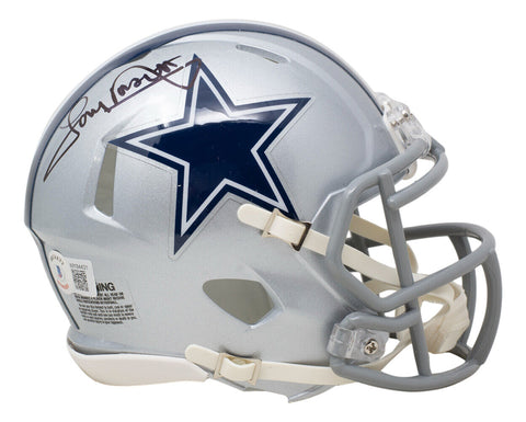 Tony Dorsett Signed Dallas Cowboys Mini Speed Replica Helmet BAS