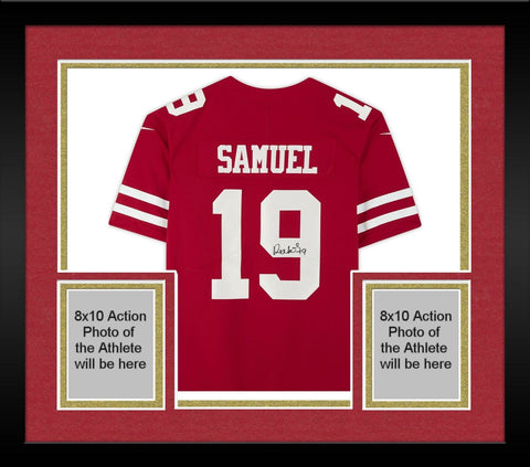 Framed Deebo Samuel San Francisco 49ers Autographed Red Nike Limited Jersey