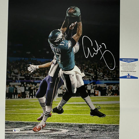 Autographed/Signed ALSHON JEFFERY Super Bowl Catch Eagles 16x20 Photo BAS COA