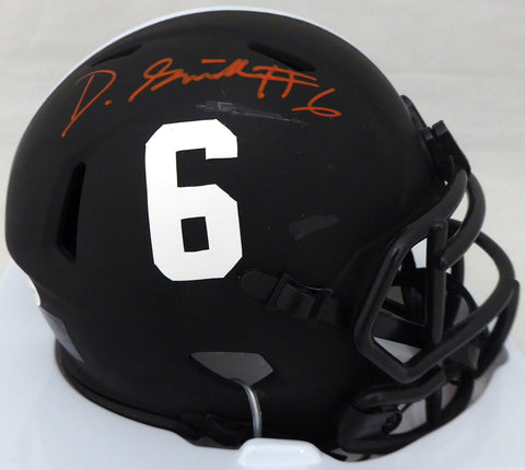 DeVonta Smith Autographed Alabama Eclipse Black Mini Helmet (Scratch) Beckett