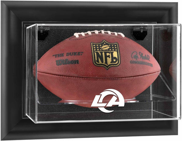 Los Angeles Rams Black Framed Wall-Mountable Team Logo Football Display Case