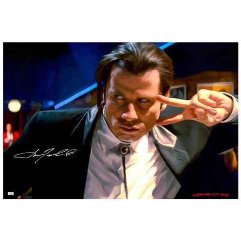 John Travolta Autographed Pulp Fiction Vincent Vega by Gabriel Toro 20x30 Photo