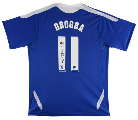 Chelsea FC Dider Drogba Authentic Signed Blue Adidas Jersey Autographed BAS