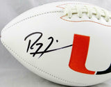 Ray Lewis Autographed Miami Hurricanes Logo Football - Beckett Auth