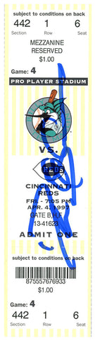 Deion Sanders Signed Cincinnati Reds 4/4/1997 @ Marlins Ticket BAS 37165