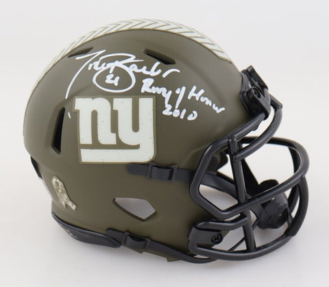 Tiki Barber Signed New York Giants Salute to Service Speed Mini Helmet (Beckett)