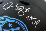 Derrick Mason Signed Titans F/S Eclipse Speed Authentic Helmet w/Insc.-BAW Holo