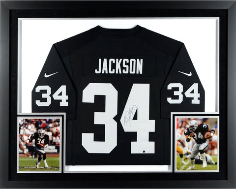 Bo Jackson Raiders Deluxe Framed Signed Black Nike Jersey - Fanatics