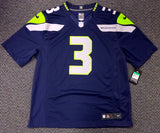 SEAHAWKS RUSSELL WILSON AUTOGRAPHED BLUE NIKE TWILL JERSEY SIZE XL RW HOLO 71431