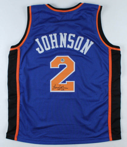 Larry Johnson Signed New York Knicks Jersey (Pro Player Hologram) #1 Pick 1991