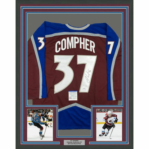 FRAMED Autographed/Signed JT J.T. COMPHER 33x42 Colorado Maroon Jersey PSA COA