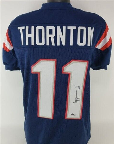 Tyquan Thornton Signed Patriots Jersey (Beckett) New England 2022 2nd Round Pck
