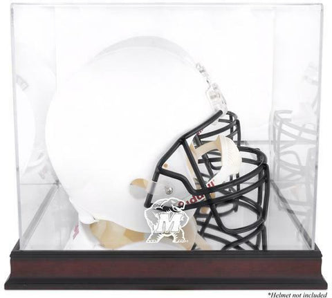Maryland Terrapins Mahogany Base Team Logo Helmet Display Case w/Mirrored Back