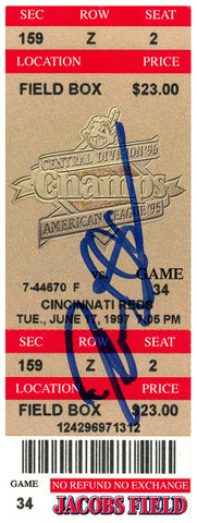 Deion Sanders Signed Cincinnati Reds 6/17/1997 @ Indians Ticket BAS 37172