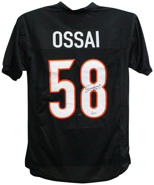 Joseph Ossai Autographed/Signed Pro Style Black XL Jersey Beckett BAS 34695
