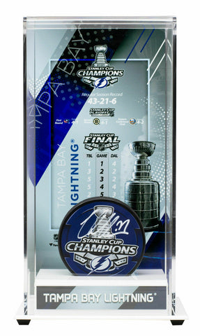 Victor Hedman Signed Lightning Stanley Cup Champs Logo Puck w/Case Fanatics
