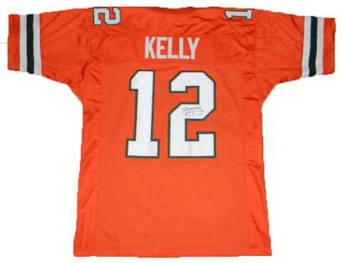 JIM KELLY AUTOGRAPHED SIGNED MIAMI HURRICANES #12 THROWBACK JERSEY JSA